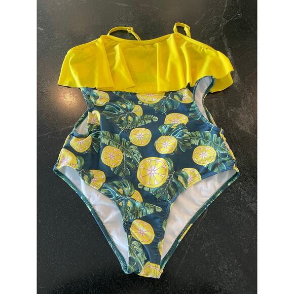 Lemon Slice one piece family match swimsuit ladies Medium - Picture 1 of 11